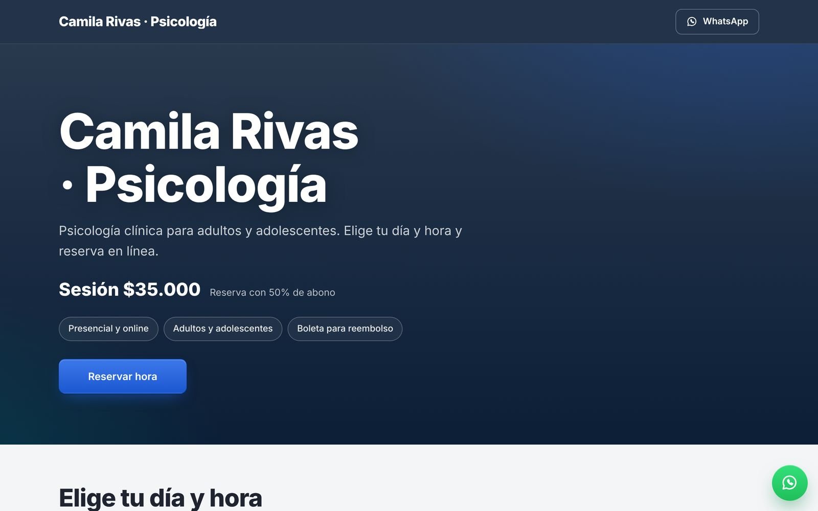 Tu página de reservas